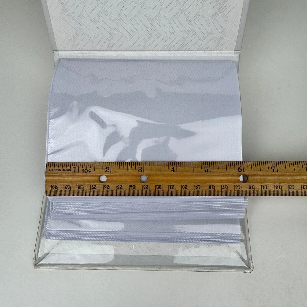 Vtg White Photo Album Mini Max AC Moore Gold Accents 100 Photo Pockets 4x6 READ